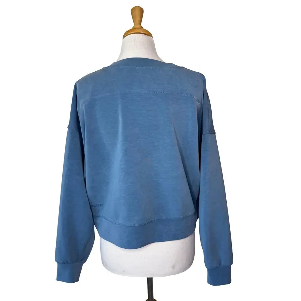 Lululemon Perfectly Oversized Cropped Crew Softstreme Wild Indigo Blue Size 10